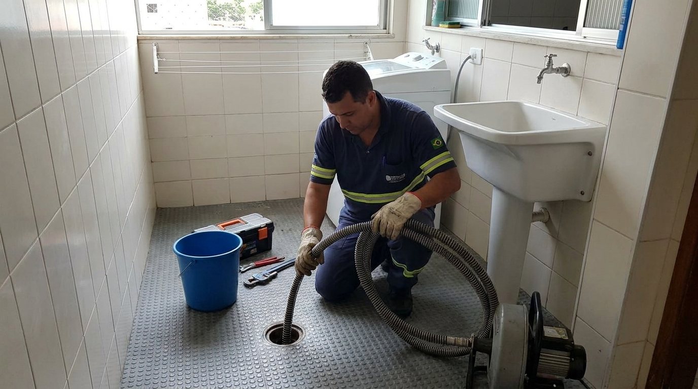 Ponto de Esgoto na Lavanderia em Jundiaí‑SP
